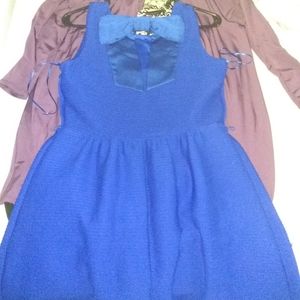 Blue dress with bow in the back